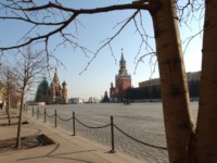 his pictures shows the Gum department store on the left, St Basil's Cathedral in the distance, with the Kremlin on the right.