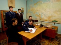 Following tradition, the crew and their backups visit Gagarin's office, and sign a book where they describe their mission and hopes of success. The office is preserved as a museum in Star City, exactly as it was on the day of Gagarin's death.