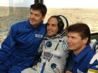 Mark with the back-up crew on the bus to the launch pad.